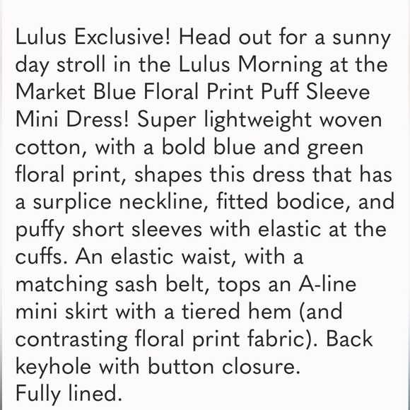 Lulu's Womens Flower Wrap Dress Size Small Morning at the Market - Picture 14 of 14